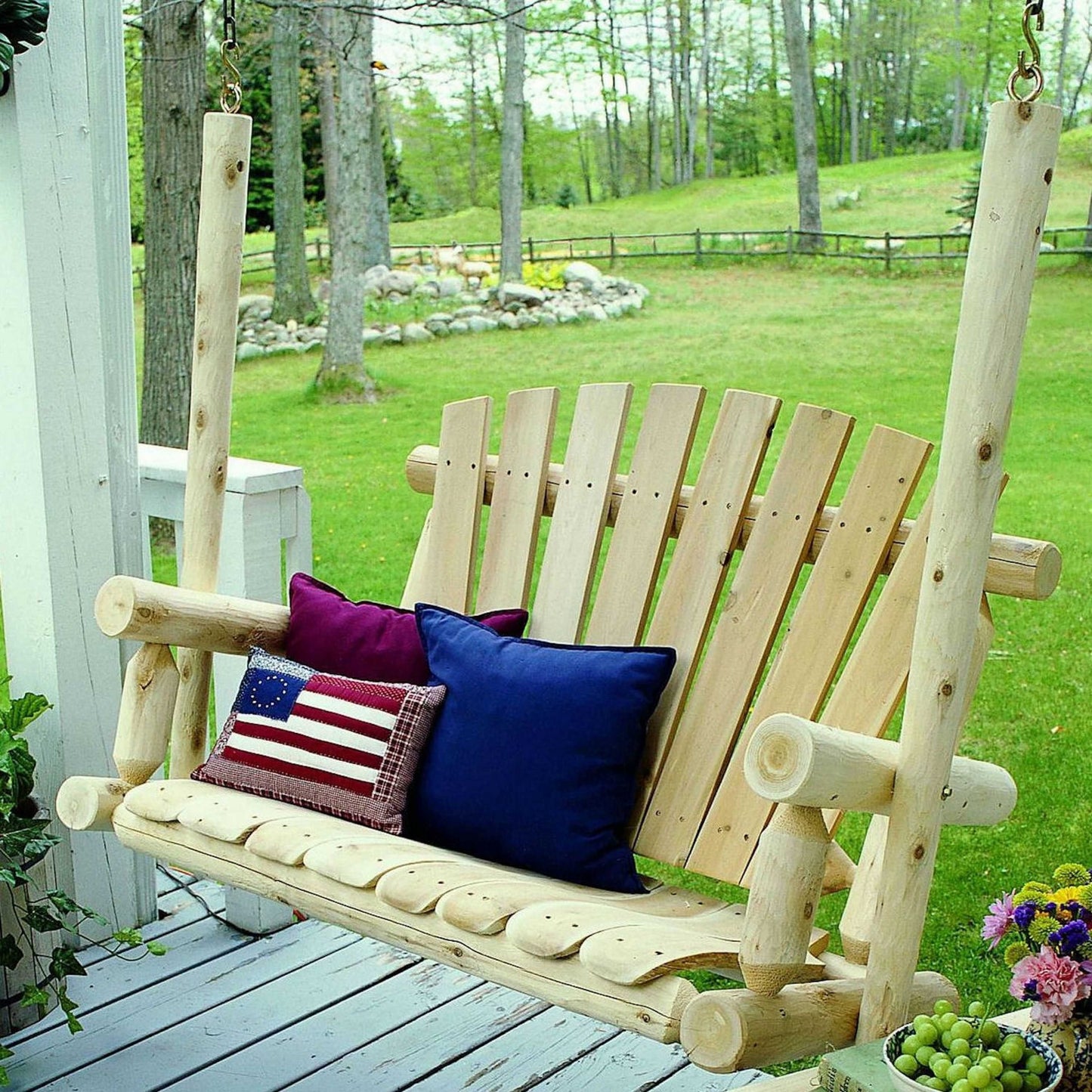 48" X 24" X 48" Natural Wood Porch Swing