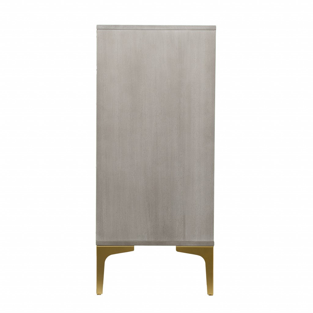 32" Gray Solid Wood Sideboard with Two Doors-2