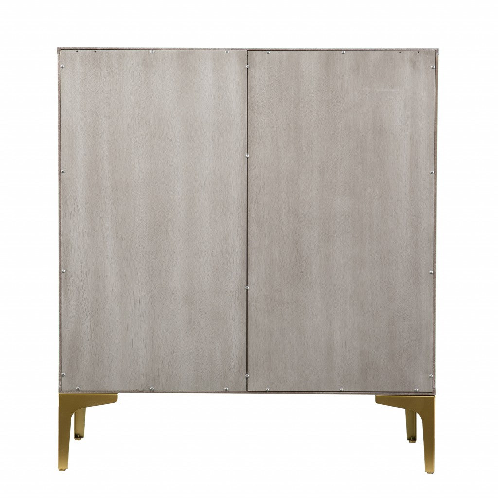 32" Gray Solid Wood Sideboard with Two Doors-3