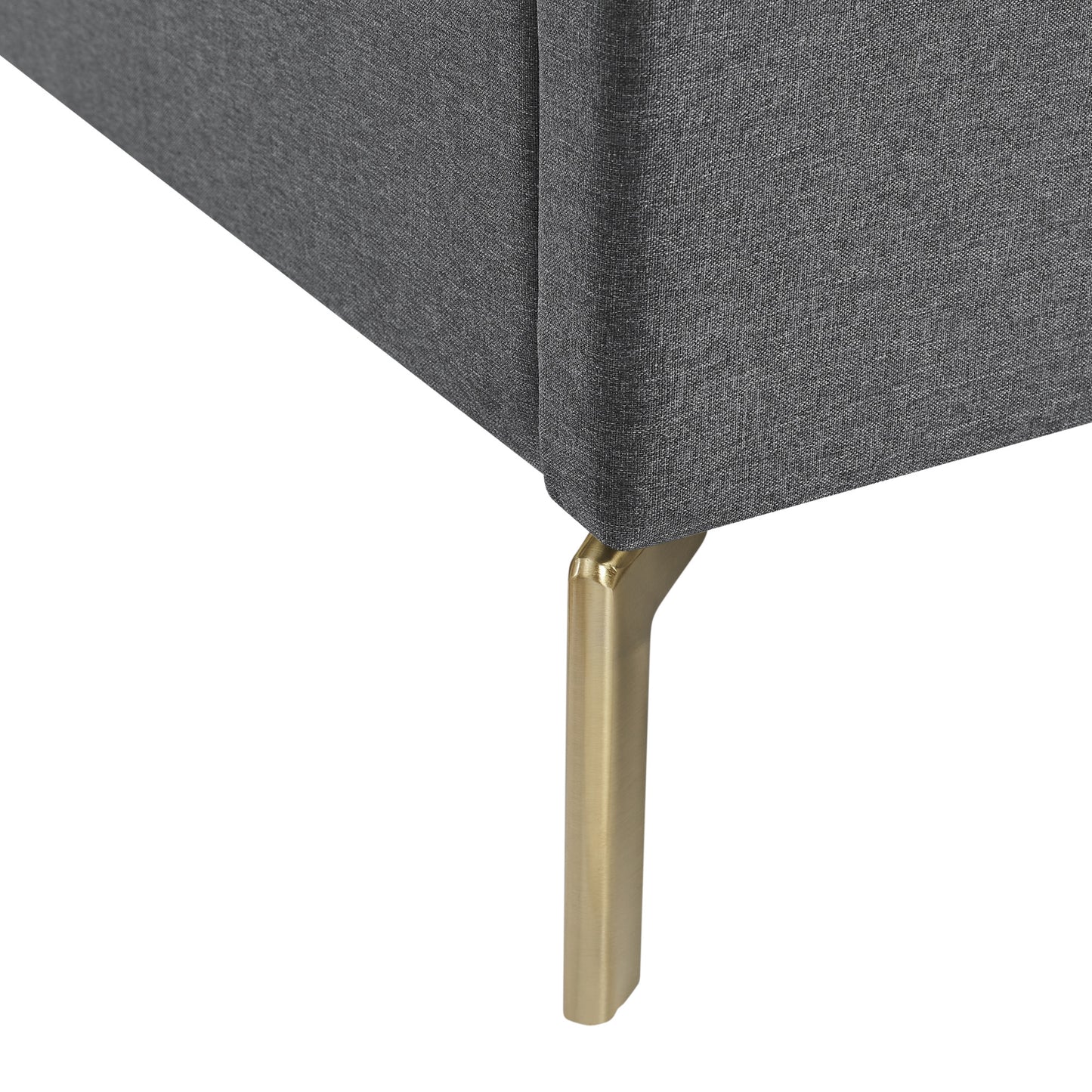 Gray Linen Upholstered Queen Bed Frame