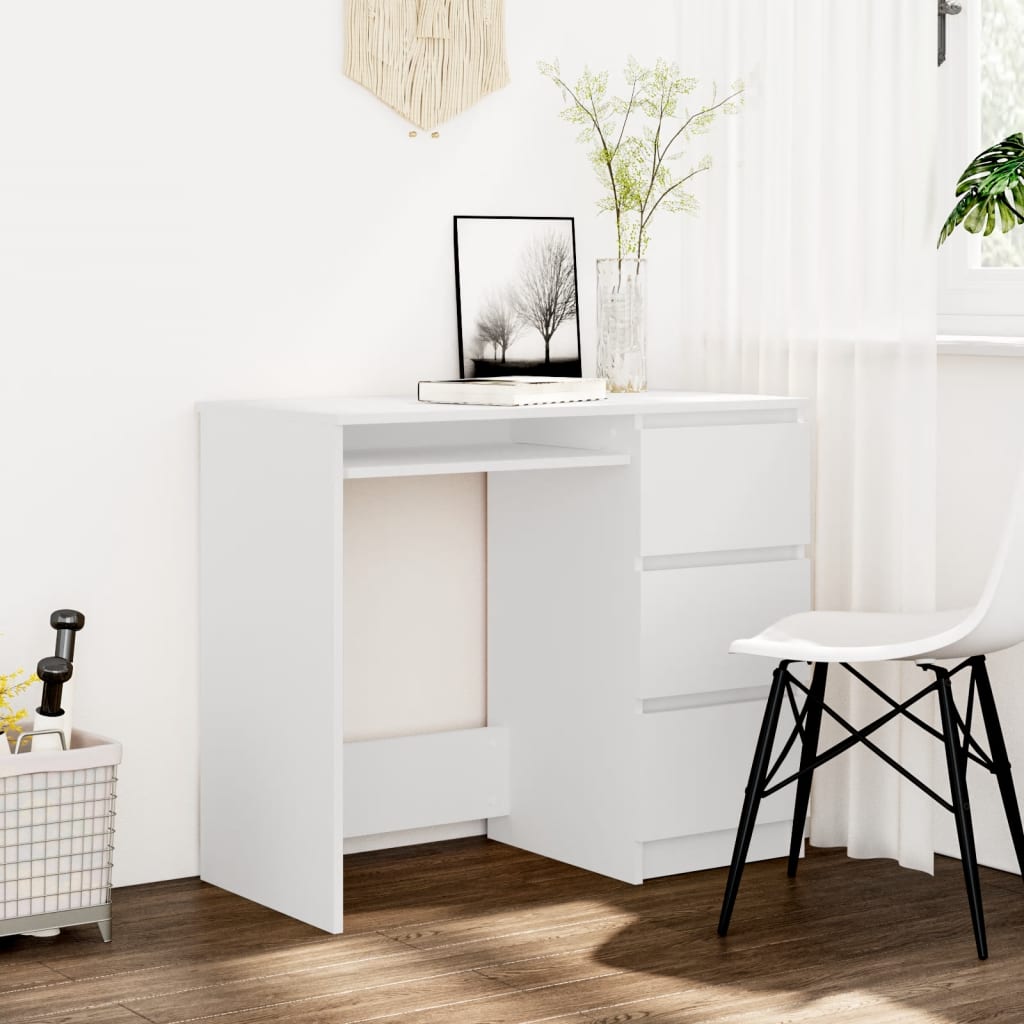vidaXL Desk Computer Desk Office Desk Workstation with Drawer Engineered Wood