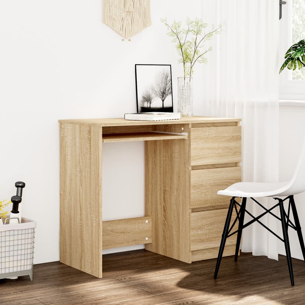 vidaXL Desk Computer Desk Office Desk Workstation with Drawer Engineered Wood