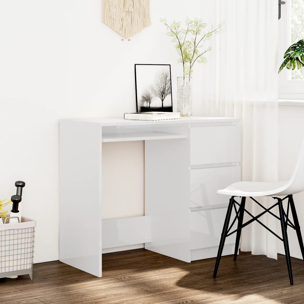 vidaXL Desk Computer Desk Office Desk Workstation with Drawer Engineered Wood