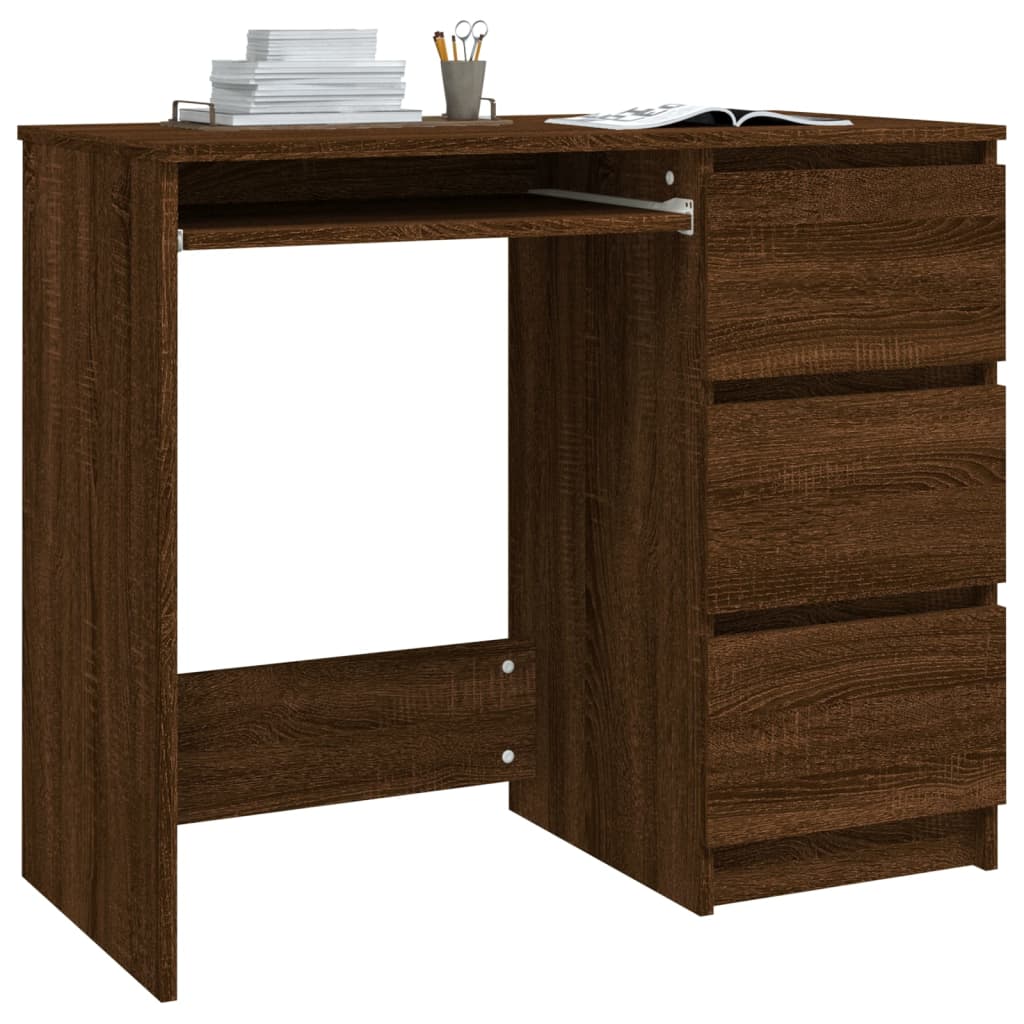 vidaXL Desk Computer Desk Office Desk Workstation with Drawer Engineered Wood