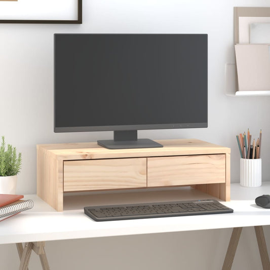 NNEVL Monitor Stand 50x27x15 cm Solid Wood Pine-0