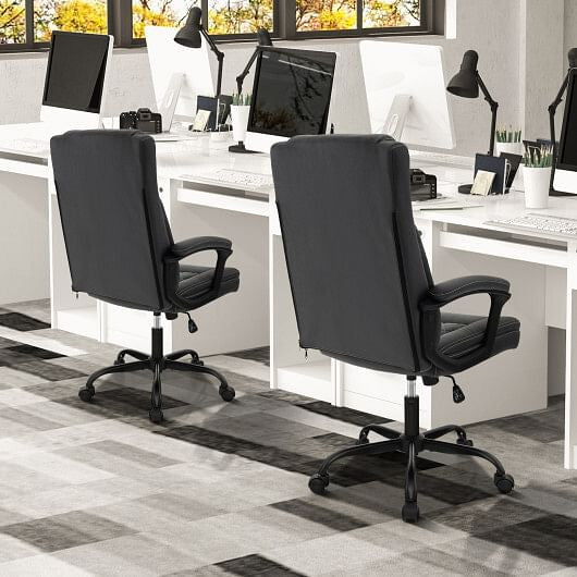 High Back Ergonomic Executive Chair with Thick Headrest Cushion-Black-1