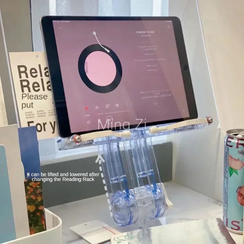 NNEOBA Luxury Lifted Acrylic Laptop Stand: 180° Rotatable, Ergonomic Design-2
