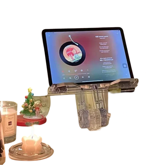 NNEOBA Luxury Lifted Acrylic Laptop Stand: 180° Rotatable, Ergonomic Design-0
