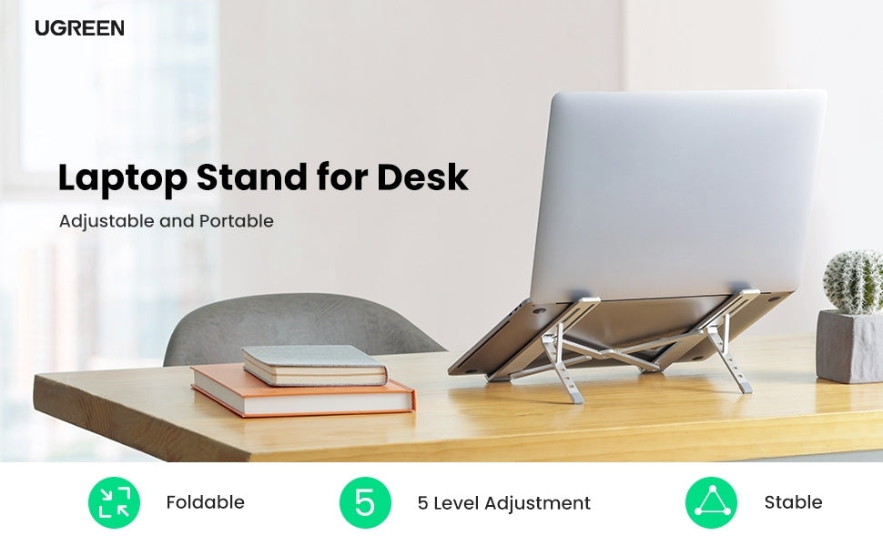 NNEDSZ 40289 Foldable Laptop Stand (Silver)-1