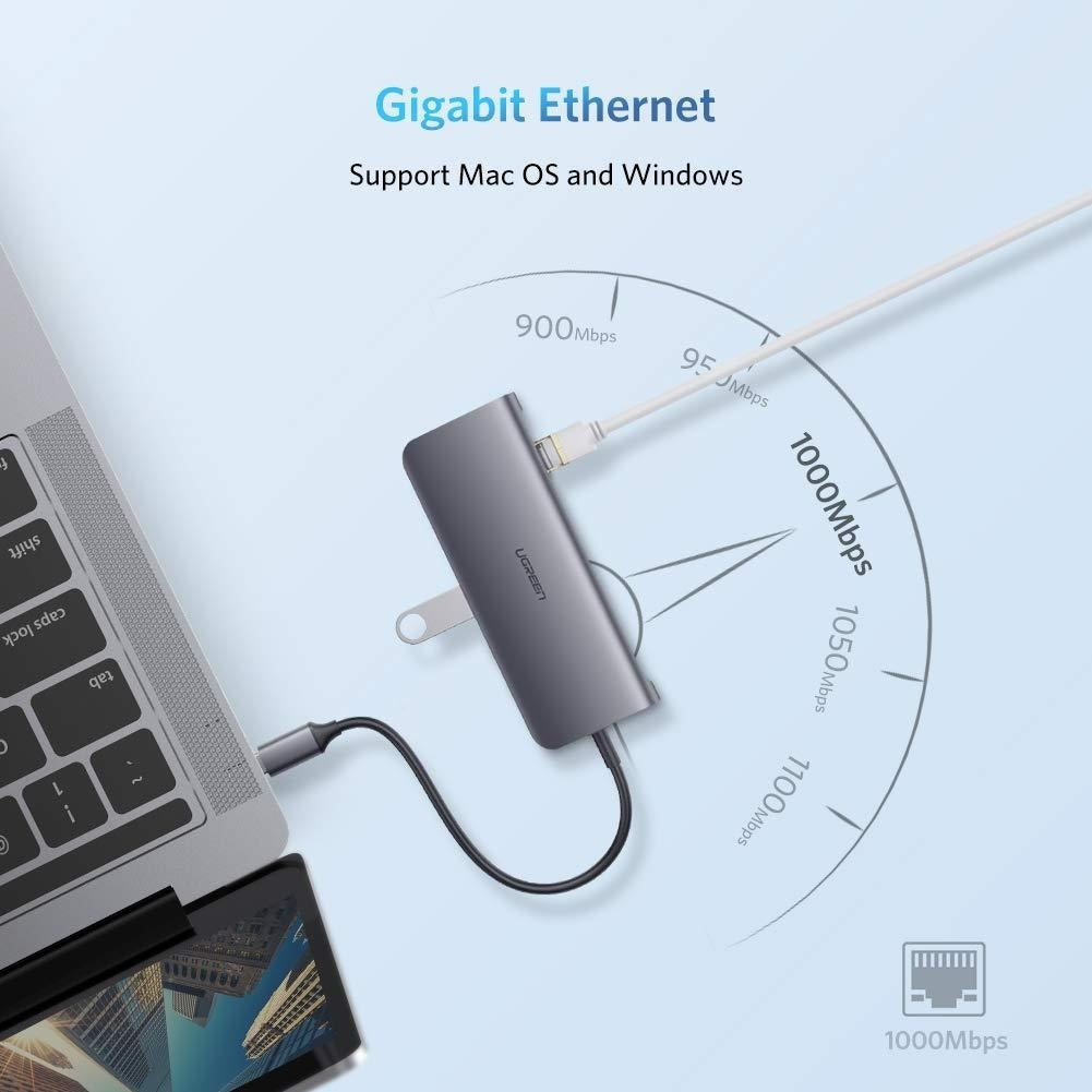 NNEDSZ Type C 9 in 1 Multifunction Adapter- HDMI/ VGA/Gigabit/TypeC/USB3.0 x 3/SD/TF (40873)-1