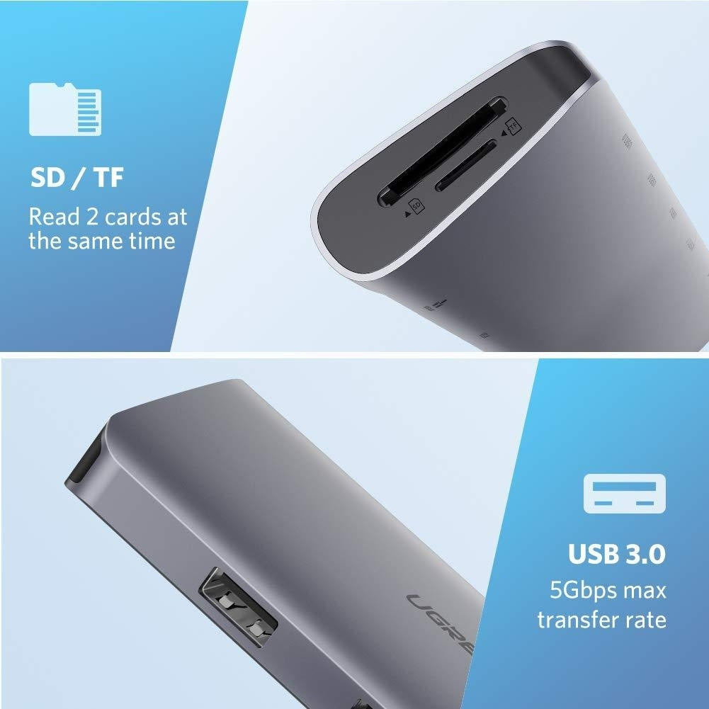 NNEDSZ Type C 9 in 1 Multifunction Adapter- HDMI/ VGA/Gigabit/TypeC/USB3.0 x 3/SD/TF (40873)-3
